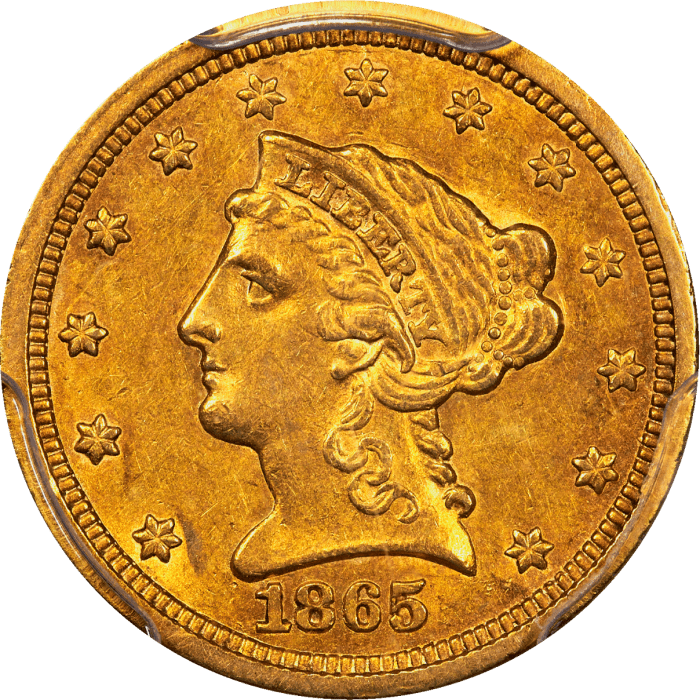 1865-S Liberty Quarter Eagle ($2.50) Obverse Image