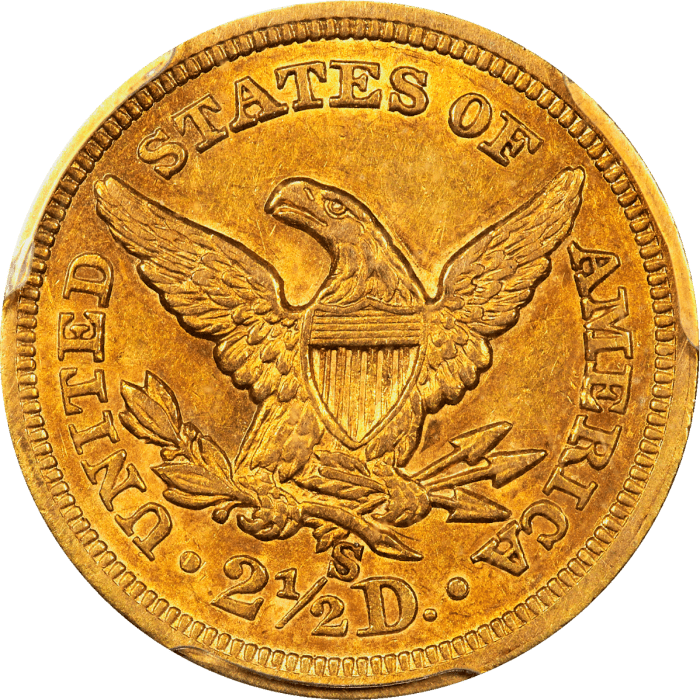 1865-S Liberty Quarter Eagle ($2.50) Reverse Image