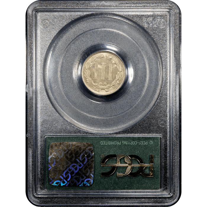 1865 Three Cent Nickel (3CN) OGH Reverse Slab Image