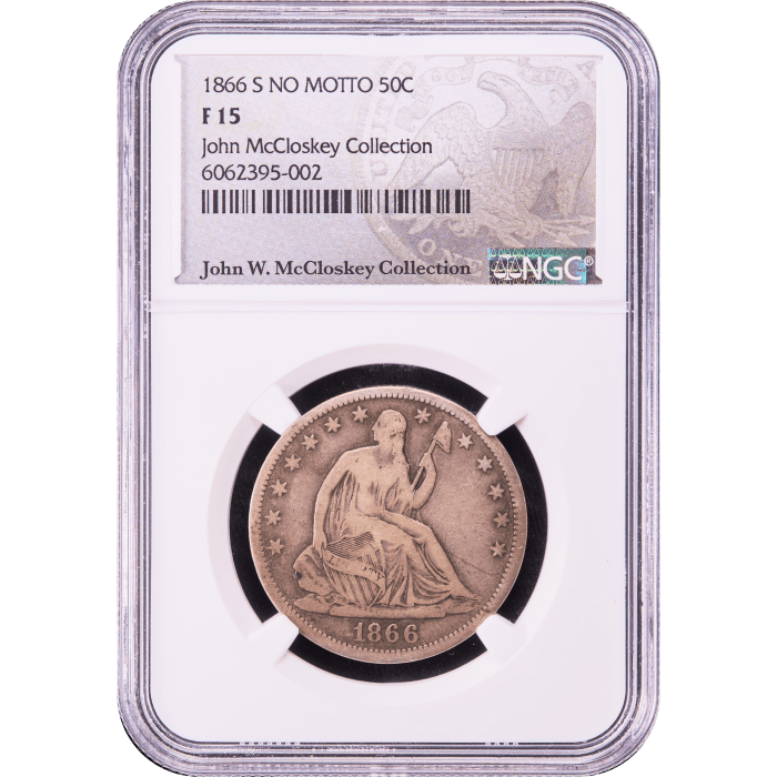 1866-S Seated Liberty Half Dollar (50c) No Motto Obverse Slab Image