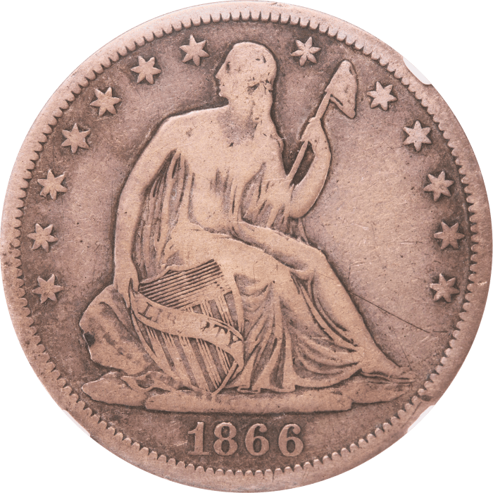 1866-S Seated Liberty Half Dollar (50c) No Motto Obverse Image