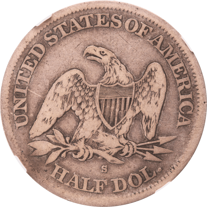 1866-S Seated Liberty Half Dollar (50c) No Motto Reverse Image