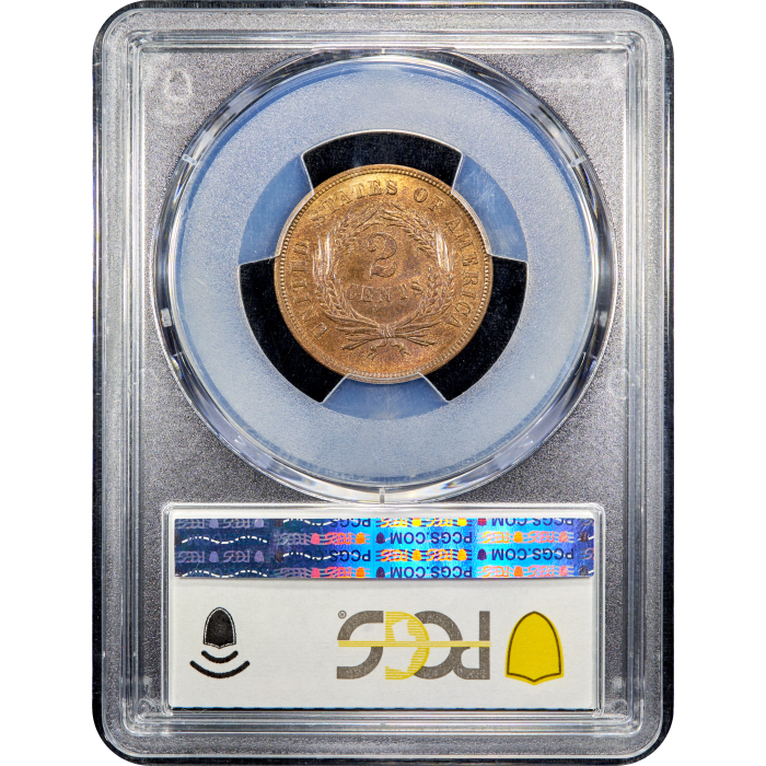 1867 Doubled Die Two Cents (2c) Reverse Slab Image
