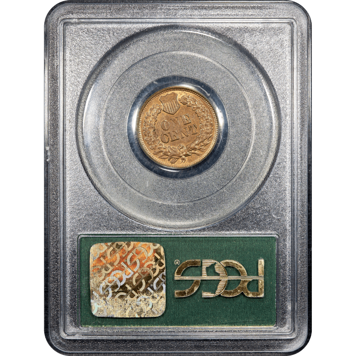 1867 Indian Cent (1c) OGH Reverse Slab Image