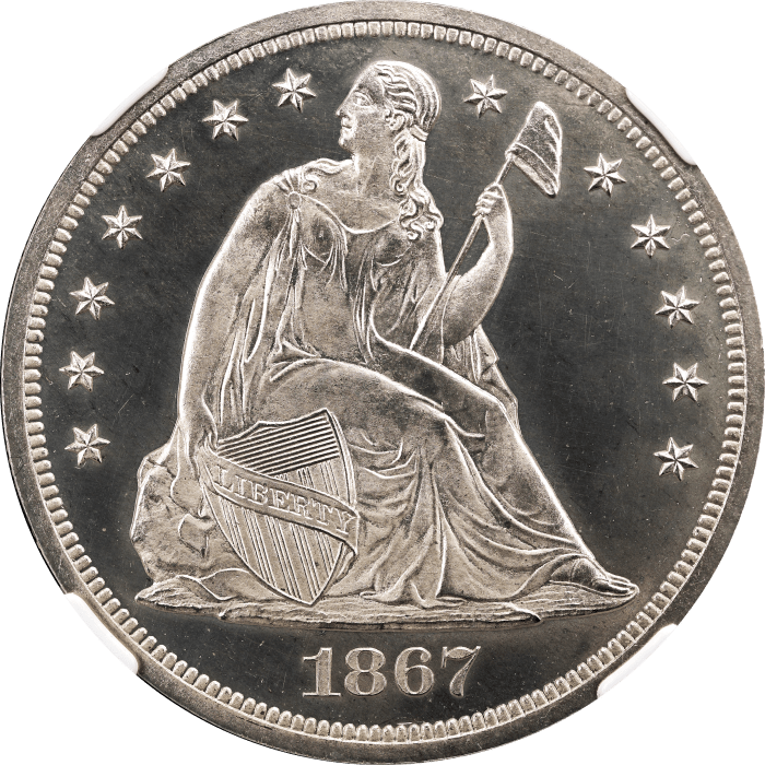 1867 Seated Liberty Dollar ($1) Obverse Image
