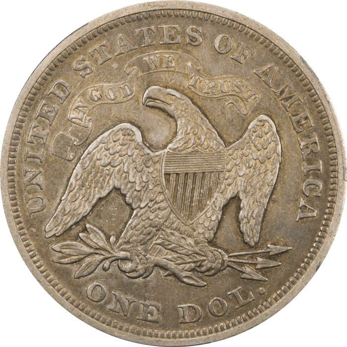 1867 Seated Liberty Dollar ($1) Reverse Image