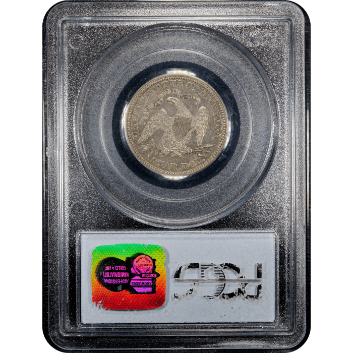 1867 Seated Liberty Quarter (25c) Reverse Slab Image