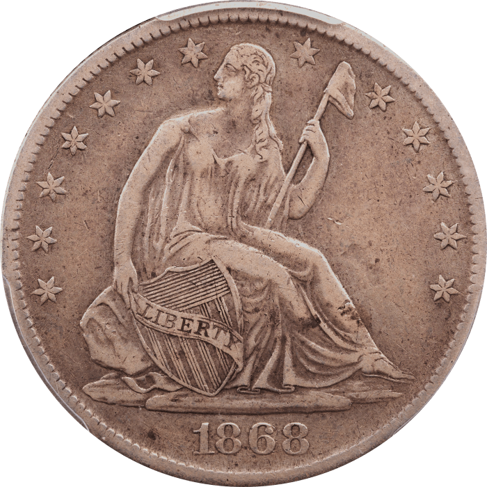 1868-S Seated Liberty Half Dollar (50c) Obverse Image