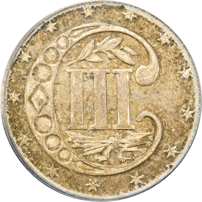 1868 Three Cent Silver (3CS) REVERSE Image