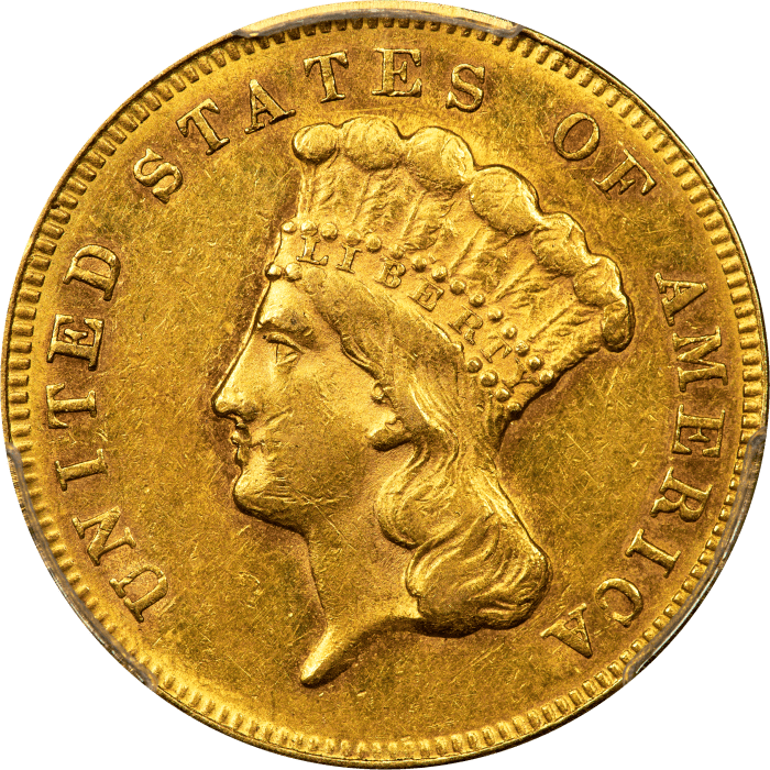 1869 Gold Three Dollar ($3) OBVERSE Image