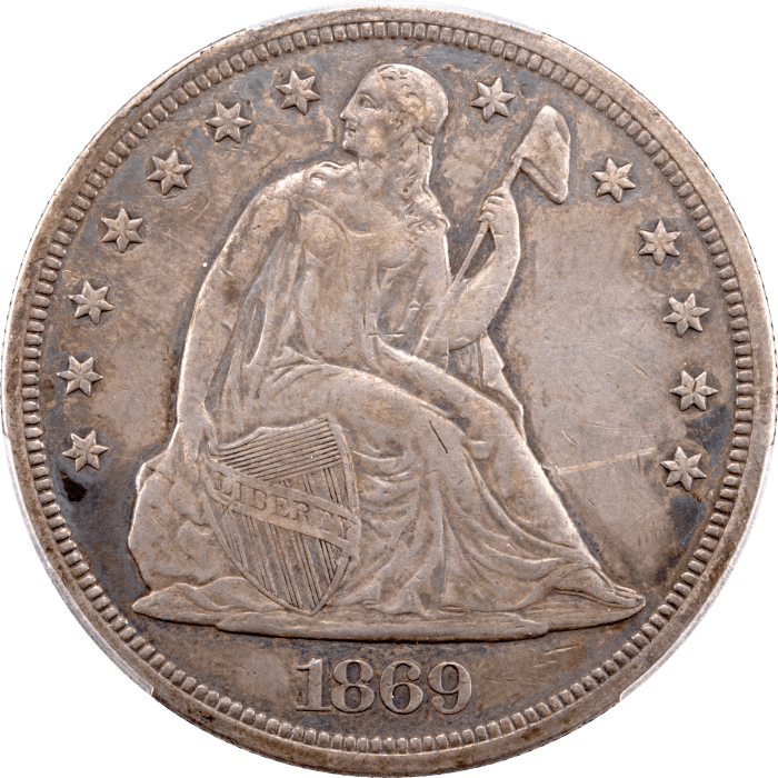 1869 Seated Liberty Dollar ($1) Obverse Image