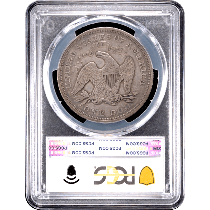 1869 Seated Liberty Dollar ($1) Reverse Slab Image
