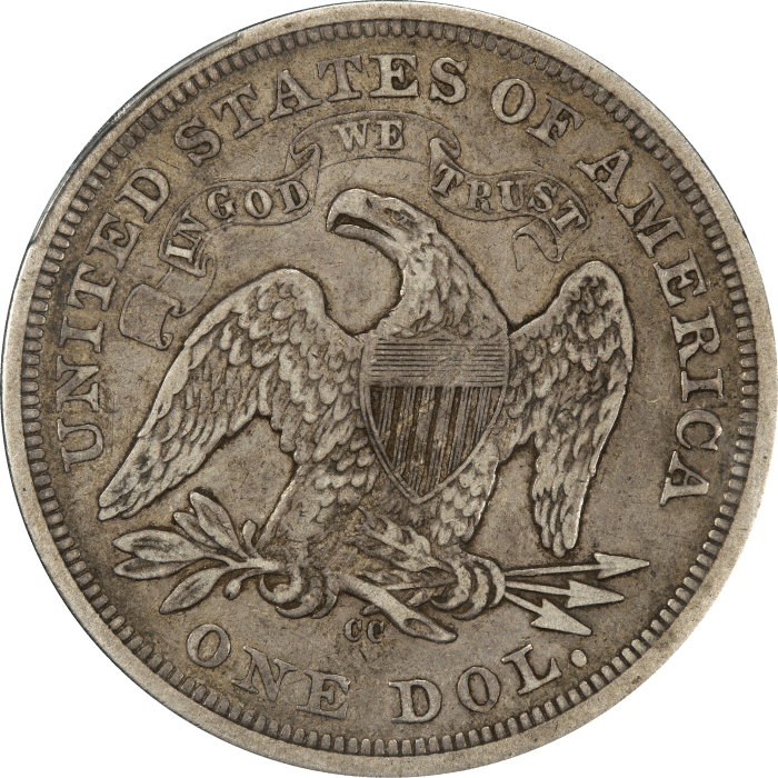1870-CC Seated Liberty Dollar ($1) REVERSE Image