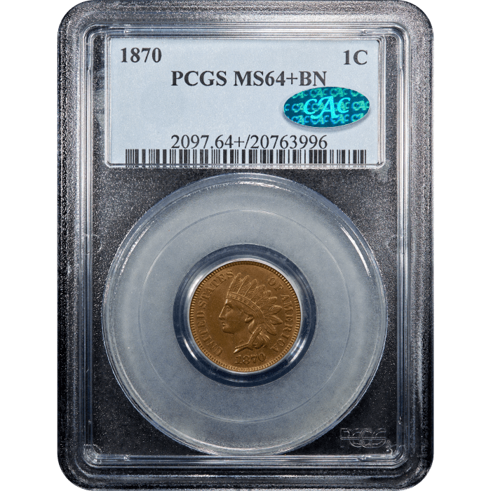 1870 Indian Cent (1c) Obverse Slab Image