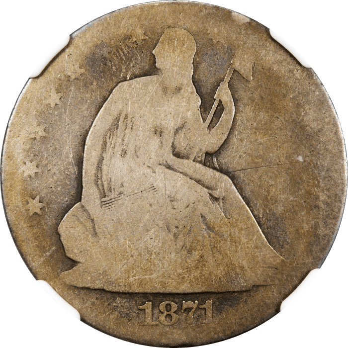 1871-CC Seated Liberty Half Dollar (50c) Obverse Image