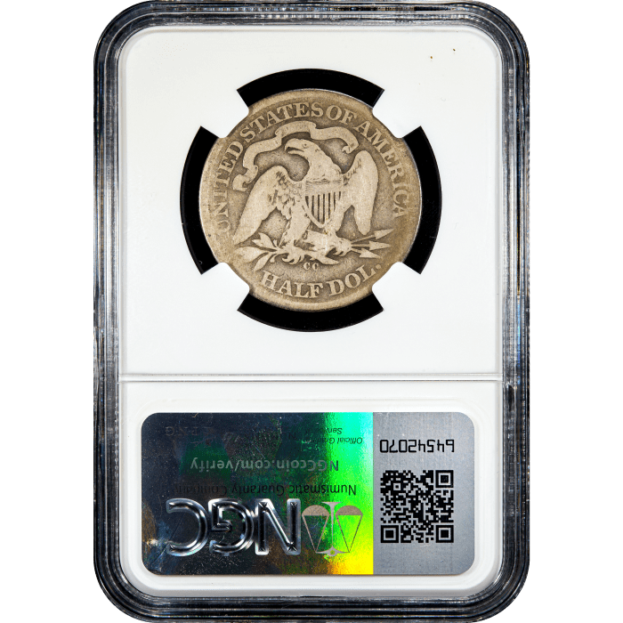 1871-CC Seated Liberty Half Dollar (50c) Reverse Slab Image