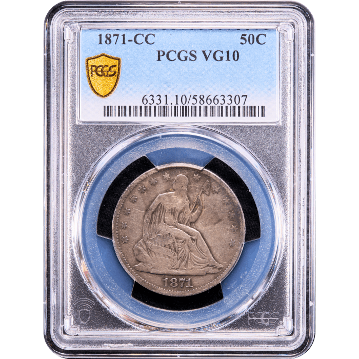 1871-CC Seated Liberty Half Dollar (50c) Obverse Slab Image