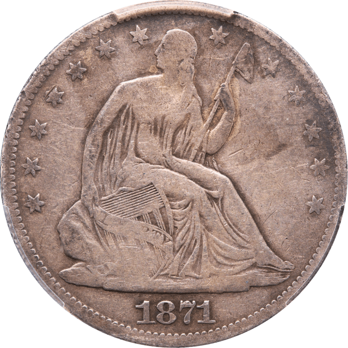 1871-CC Seated Liberty Half Dollar (50c) Obverse Image