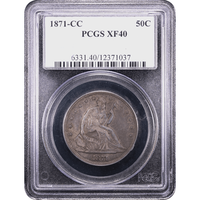 1871-CC Seated Liberty Half Dollar (50c) Obverse Slab Image