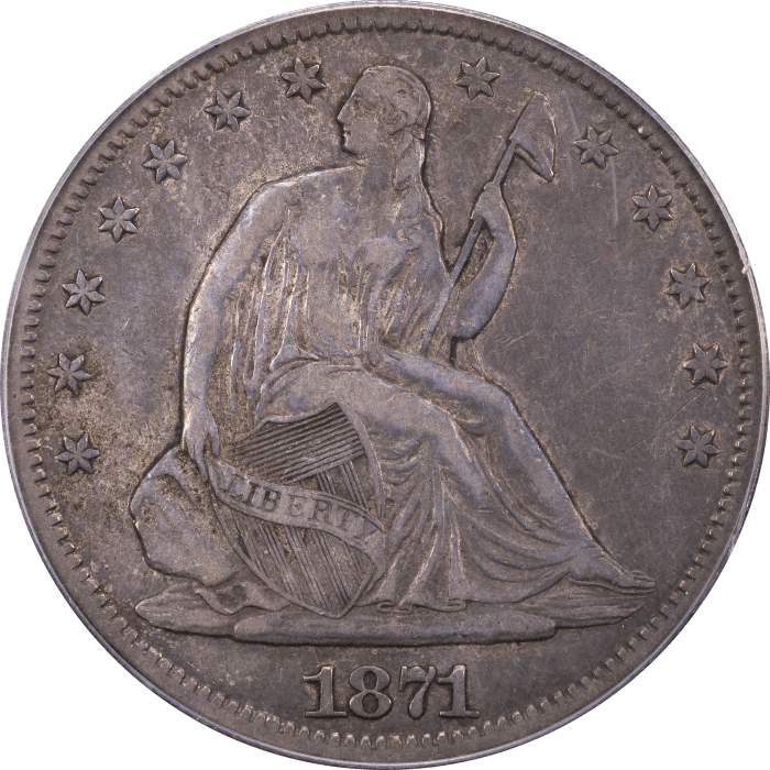 1871-CC Seated Liberty Half Dollar (50c) Obverse Image
