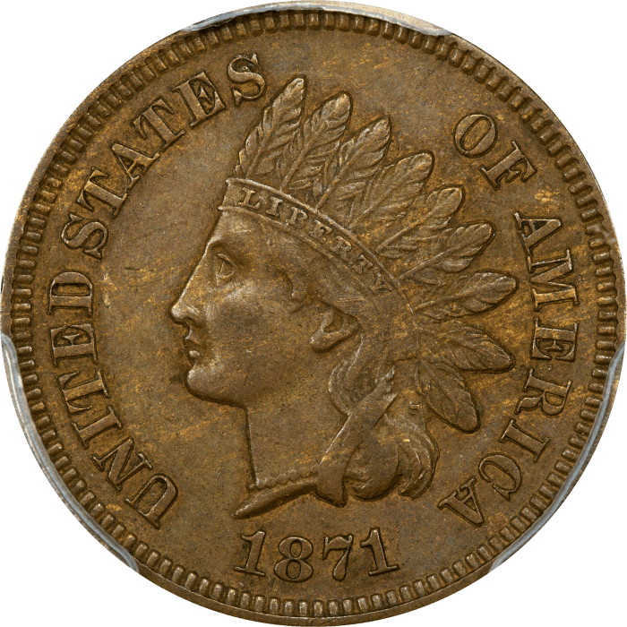 1871 Indian Cent (1c) OBVERSE Image