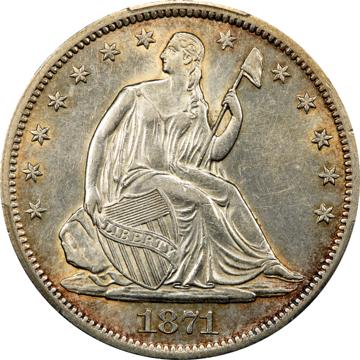 1871-S Seated Liberty Half Dollar (50c) Obverse Image