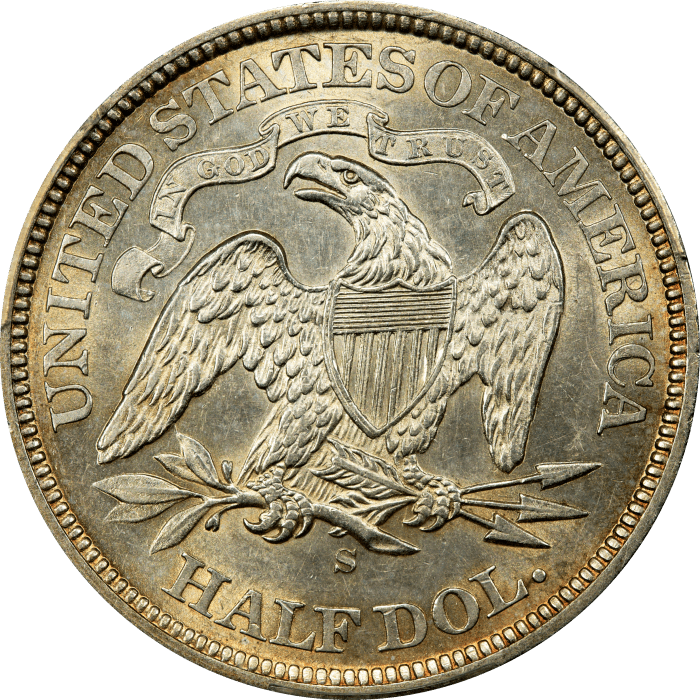 1871-S Seated Liberty Half Dollar (50c) Reverse Image
