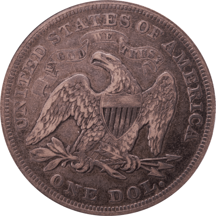 1871 Seated Liberty Dollar ($1) Reverse Image