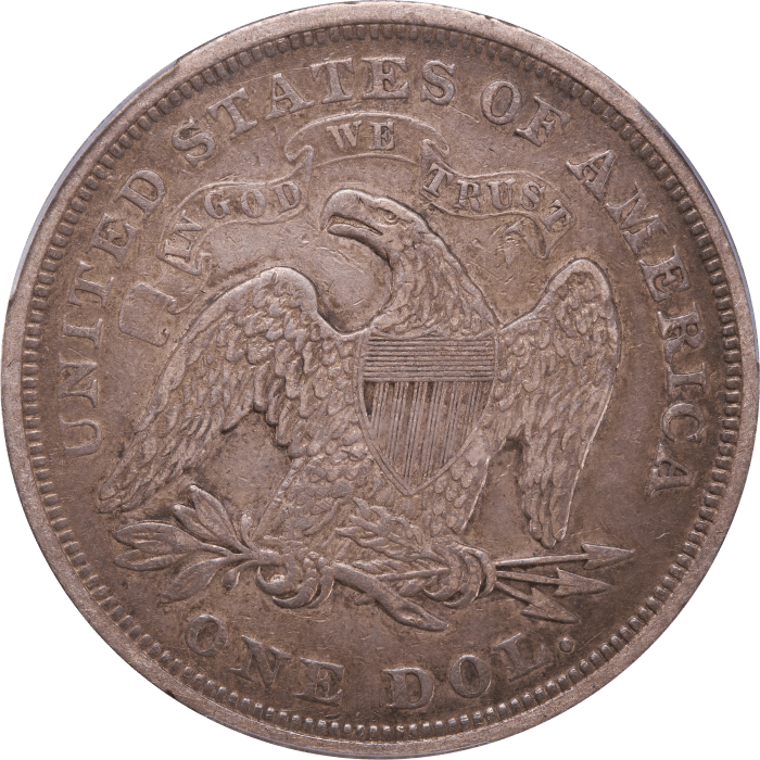1871 Seated Liberty Dollar ($1) Reverse Image