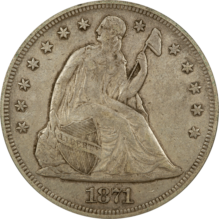 1871 Seated Liberty Dollar ($1) Obverse Image