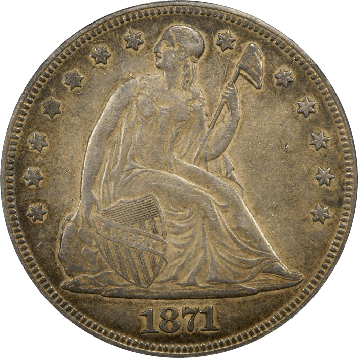 1871 Seated Liberty Dollar ($1) OBVERSE Image