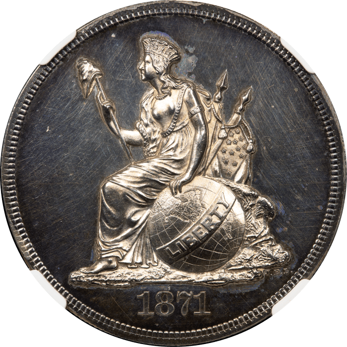 1871 Standard Silver Pattern Dollar ($1) J-1120 Obverse Image