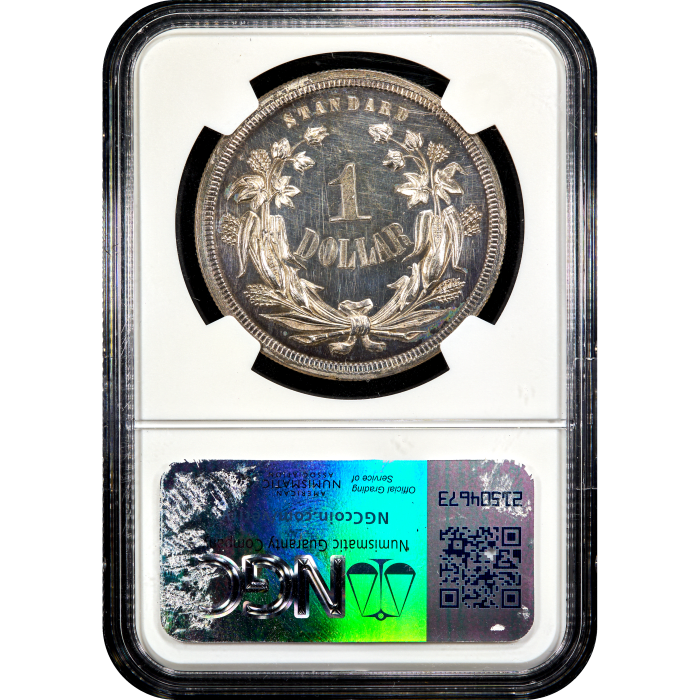 1871 Standard Silver Pattern Dollar ($1) J-1120 Reverse Slab Image