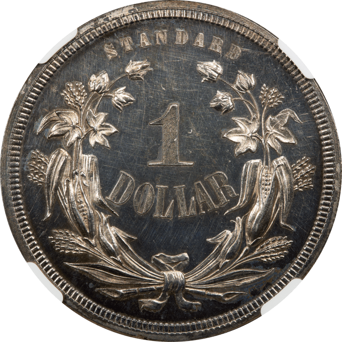 1871 Standard Silver Pattern Dollar ($1) J-1120 Reverse Image