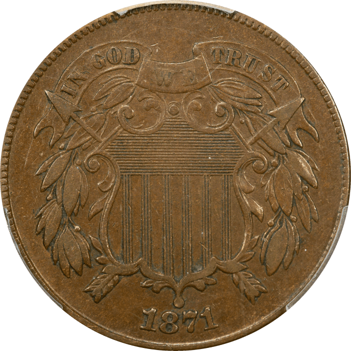 1871 Two Cents (2c) OBVERSE Image