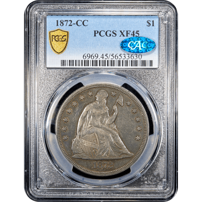 1872-CC Seated Liberty Dollar ($1) Obverse Slab Image