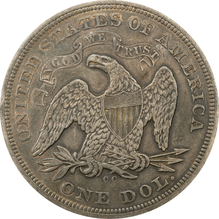 1872-CC Seated Liberty Dollar ($1) Reverse Image