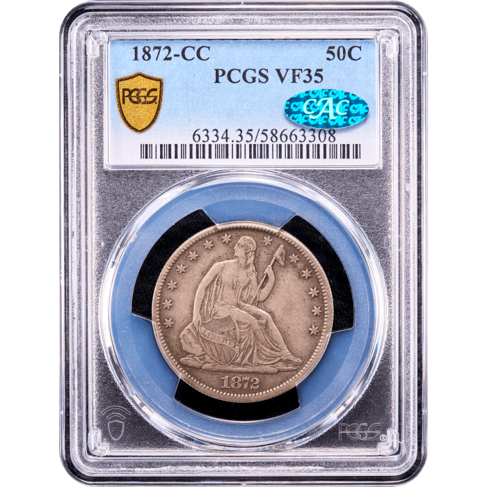 1872-CC Seated Liberty Half Dollar (50c) Obverse Slab Image