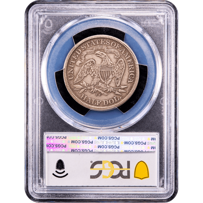1872-CC Seated Liberty Half Dollar (50c) Reverse Slab Image
