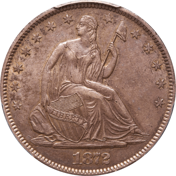 1872-S Seated Liberty Half Dollar (50c) Obverse Image