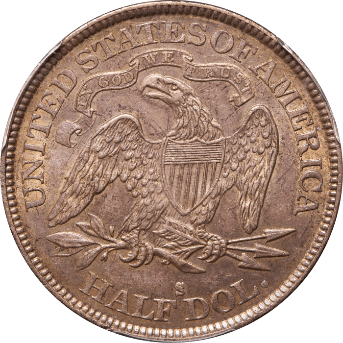1872-S Seated Liberty Half Dollar (50c) Reverse Image
