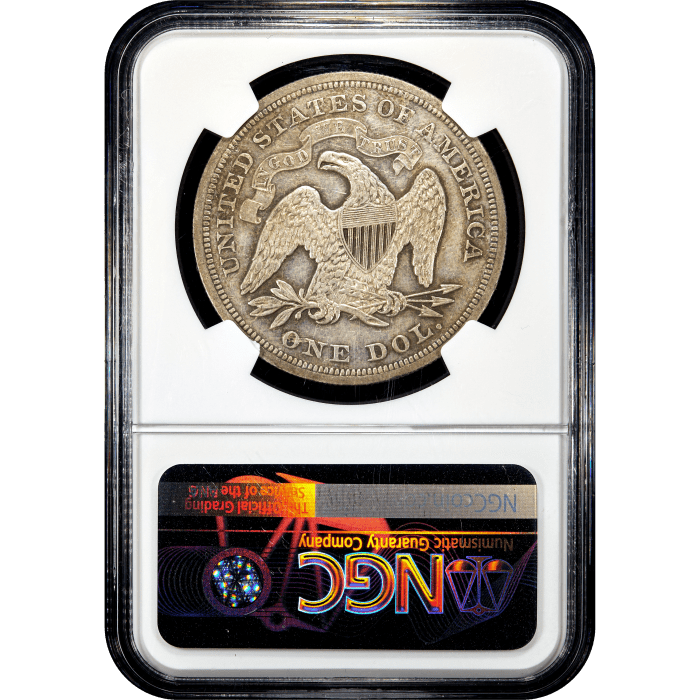 1872 Seated Liberty Dollar ($1) Reverse Slab Image