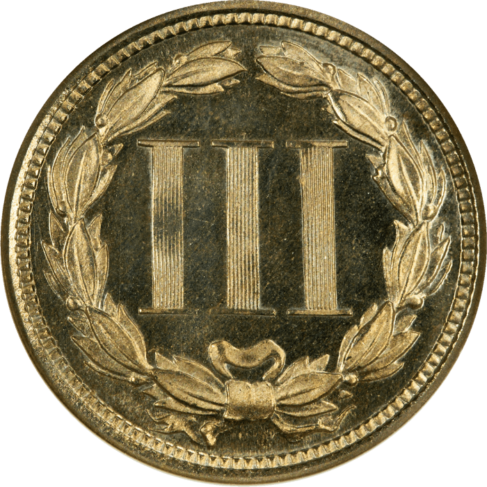 1872 Three Cent Nickel (3CN) REVERSE Image