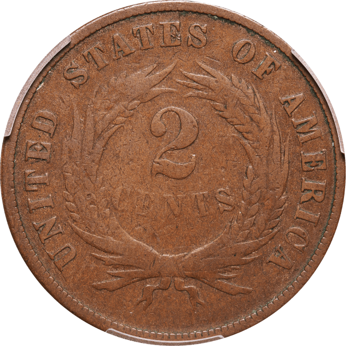 1872 Two Cents (2c) Reverse Image