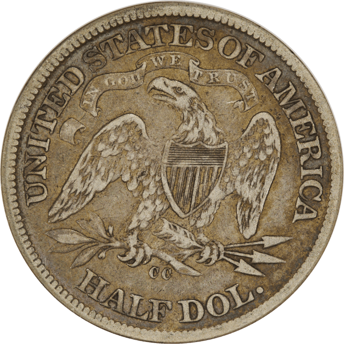 1873-CC Arrows Seated Liberty Half Dollar (50c) Reverse Image
