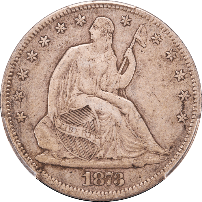 1873-CC Seated Liberty Half Dollar (50c) No Arrows Obverse Image
