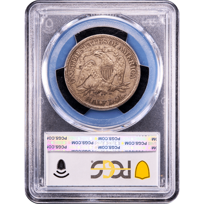 1873-CC Seated Liberty Half Dollar (50c) No Arrows Reverse Slab Image
