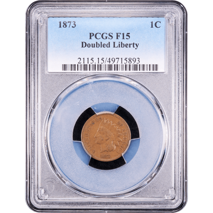 1873 Indian Cent (1c) Doubled Liberty SLAB Image