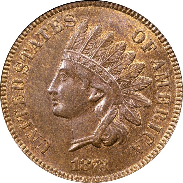 1873 Indian Cent (1c) Doubled Liberty OBVERSE Image