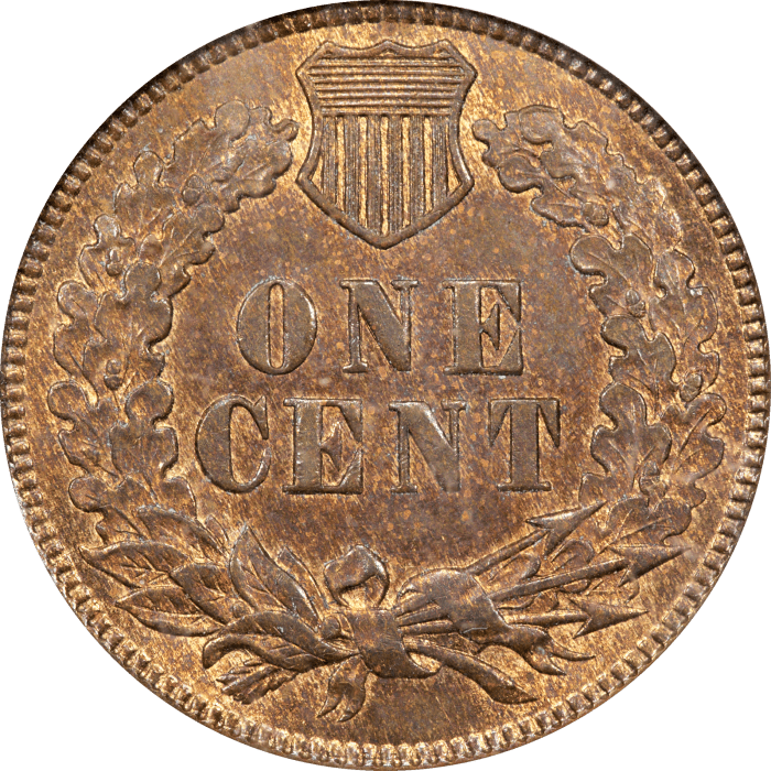 1873 Indian Cent (1c) Doubled Liberty REVERSE Image